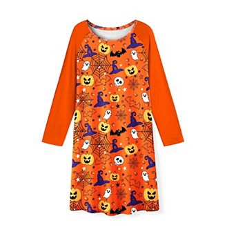 Arshiner Girls Nightgowns Cute Halloween Pajamas Dress Long Sleeve Nightdress Nighties