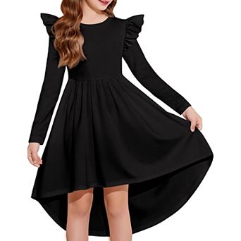 Arshiner Tweens Long Sleeve Dresses Fall High Low Formal Holiday Party Dress For Girls