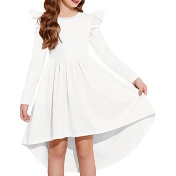 Arshiner Tweens Long Sleeve Dresses Fall High Low Formal Holiday Party Dress For Girls