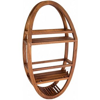 Patented Moa Oval Teak Shower Organizer