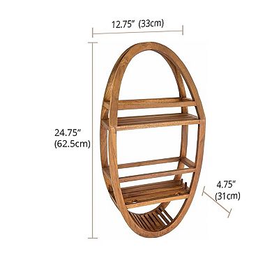 Patented Moa Oval Teak Shower Organizer