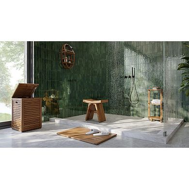 Patented Moa Oval Teak Shower Organizer