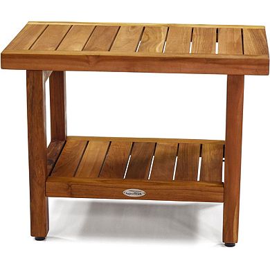 The Original 24" Spa Teak Shower Bench with Shelf