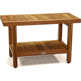 The Original 30" Spa Teak Shower Bench with Shelf
