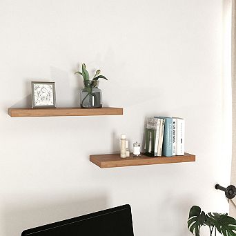 The Original 24" Moa Floating Teak Wall Shelf