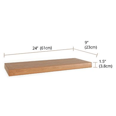 The Original 24" Moa Floating Teak Wall Shelf