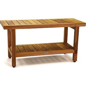 The Original 36" Spa Teak Shower Bench with Shelf