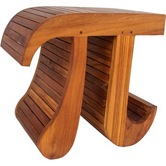 Patented Pi-Shaped Teak Bench