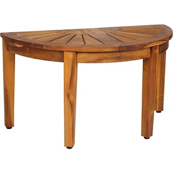 Half-Moon Teak Shower Bench