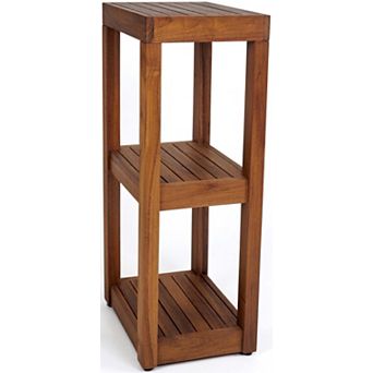 The Original Sula Square Three-Tier Teak Bath Stand
