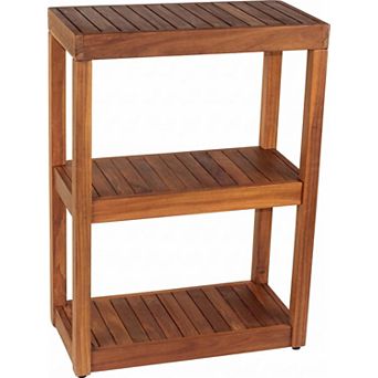 The Original Sula Rectanglular Three-Tier Teak Bath Stand