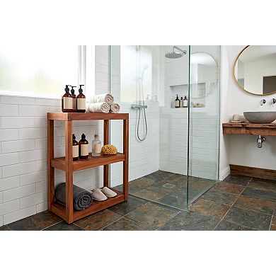 The Original Sula Rectanglular Three-Tier Teak Bath Stand