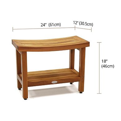 Patented 24" Sumba Teak Shower Bench with Shelf