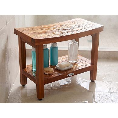 Patented 24" Sumba Teak Shower Bench with Shelf