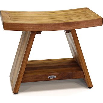 Patented 24" Asia Teak Shower Bench with Shelf