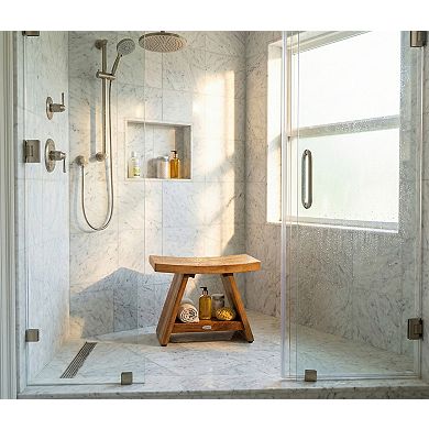 Patented 24" Asia Teak Shower Bench with Shelf