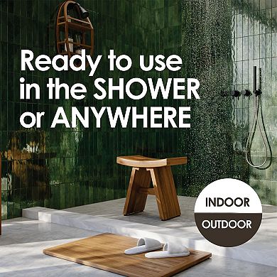 Patented 36" Sumba Teak Shower Bench with Shelf