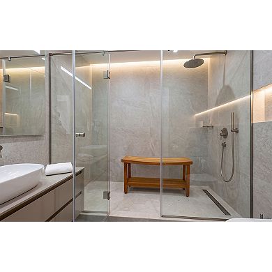 Patented 36" Sumba Teak Shower Bench with Shelf