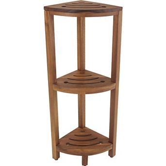 Patented Kai Square-Legged Corner Teak Bath Stand