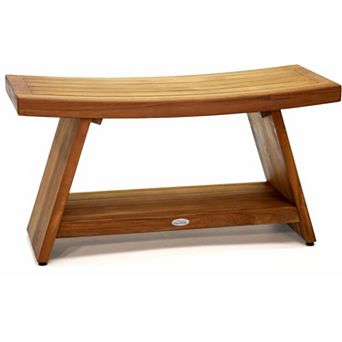 Patented 36" Asia Teak Shower Bench with Shelf