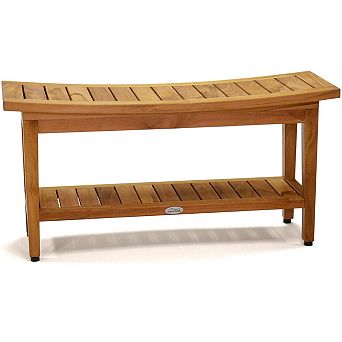 Patented 36" Maluku Teak Shower Bench with Shelf