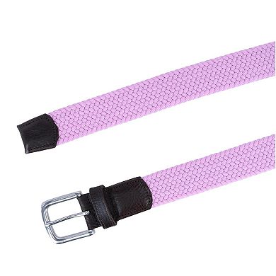 Trafalgar Men's Riverside Big and Tall Solid Stretch Weave Belt