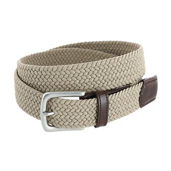 Trafalgar Men's Riverside Big and Tall Solid Stretch Weave Belt