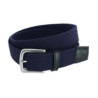 Trafalgar Men's Riverside Big and Tall Solid Stretch Weave Belt