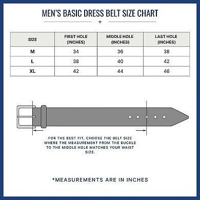CTM Men's Basic Dress Belt