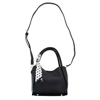 CTM Women's Synthetic Leather Shoulder Handbag with Coordinating Scarf