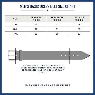 CTM Men's Big & Tall Dress Belt