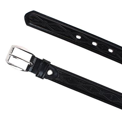 CTM Kids' Embossed Leather Western Belt