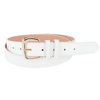 CTM Women's Plus Size Double Loop Synthetic Leather Belt