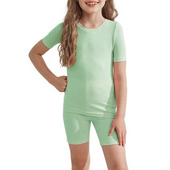 Arshiner Pajamas For Girls Summer Short Sleeve Sleepwear Kids Soft Cute Snug Fit Pajamas Sets