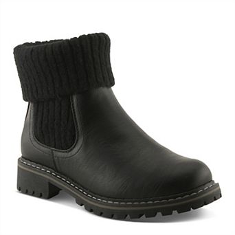 Patrizia Edran Women's Ankle Boots With Knit Cuff & Lug Sole