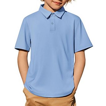 Arshiner Boys Polo Shirt Golf Stripe Short Sleeve Button Performance Sport Collared Shirts