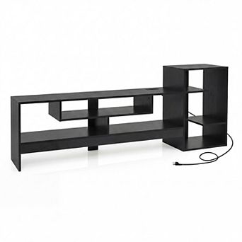 Costway Entertainment Center with Power Outlets & Open Storage Shelves for 55 Inch TV