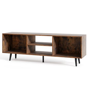 Costway 47.5" Console Cabinet for 55-Inch TVs with Storage Shelves Heavy-duty Metal Legs