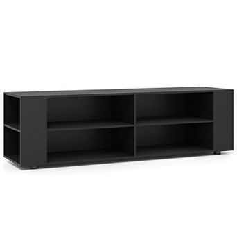 Costway 59'' Wood TV Stand Console Storage Entertainment Media Center w/ Adjustable Shelf