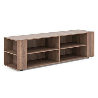 Costway 59'' Wood TV Stand Console Storage Entertainment Media Center w/ Adjustable Shelf
