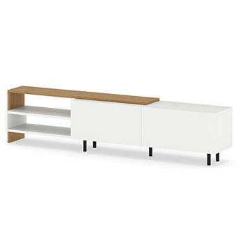 Costway 71.5” Long Entertainment Center with Storage Shelves, Cabinets for 80 in TVs