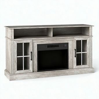 Costway 58" Fireplace TV Stand with LED Lights Entertainment Center for 65 Inch TV