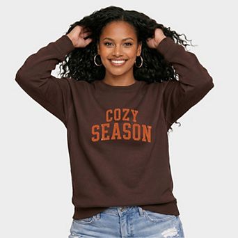 Cozy Season Curved Varsity Stack - Women's Graphic Sweatshirt