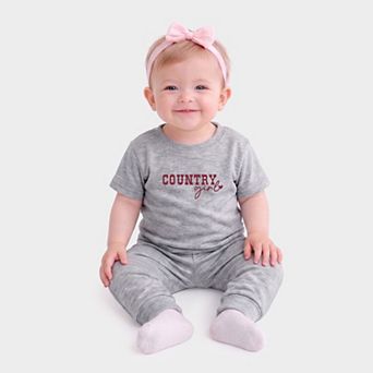 Country Girl Heart - Infant Jogger Pant Crew Set