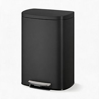 Stainless Steel Kitchen Trash Can 13.2 Gallon (50L) Step Pedal Bin Soft-Close Lid