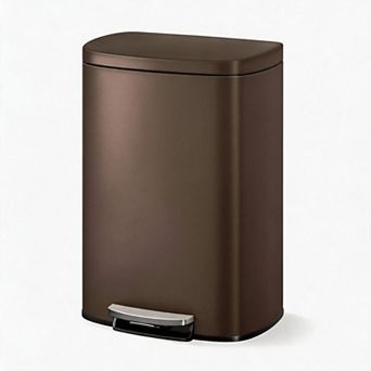 Stainless Steel Kitchen Trash Can 13.2 Gallon (50L) Step Pedal Bin Soft-Close Lid