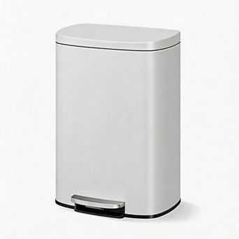 Stainless Steel Kitchen Trash Can 13.2 Gallon (50L) Step Pedal Bin Soft-Close Lid