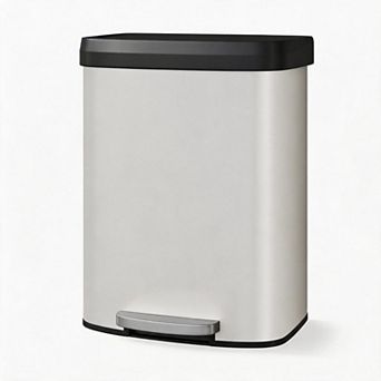Large Capacity Step Kitchen Trash Can 60L / 16 Gallon Stainless Steel Bin