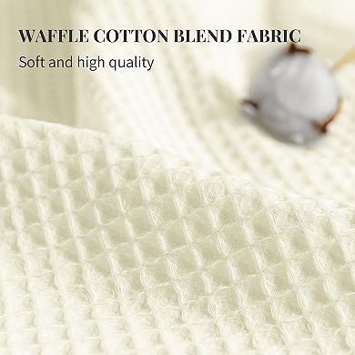 Waffle Weave Snap-In Shower Curtain Set with Replacement Liner, Water Repellent Hotel Quality