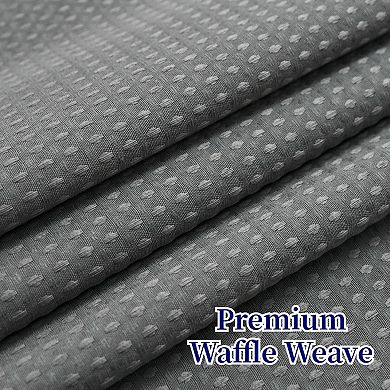 Waffle Weave Shower Curtain Snap In Liner Waterproof Hotel Grade Easy Install Washable